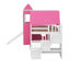 Lit mezzanine double avec tente et tour-340305651-340305661