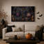 Tableau sur toile gothique doré à l'œil violet et lumineux, idéal pour l'Halloween-560619933