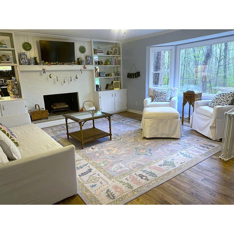 Tapis moderne Oushak, lavande turque rétro d'inspiration antique ...