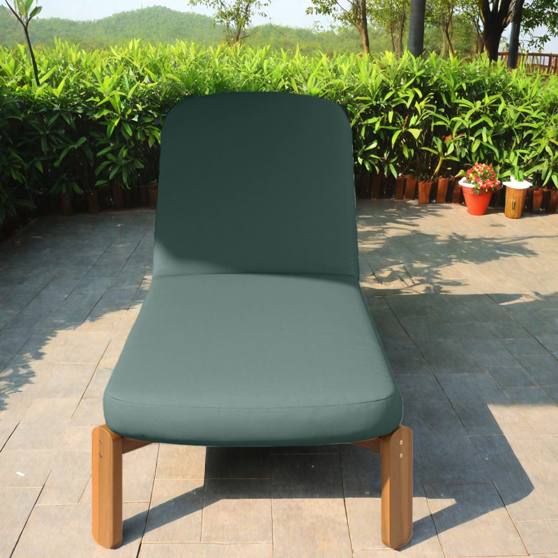Adjustable Patio Chaise Lounges, Acacia Wood Modern Rustic Poolside