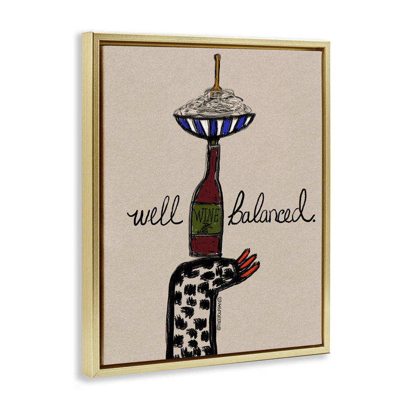 Cadre flottant à vin et à pâtes bien équilibré, design par Bouffants & Broken Hearts, H 21 po x l 17 po