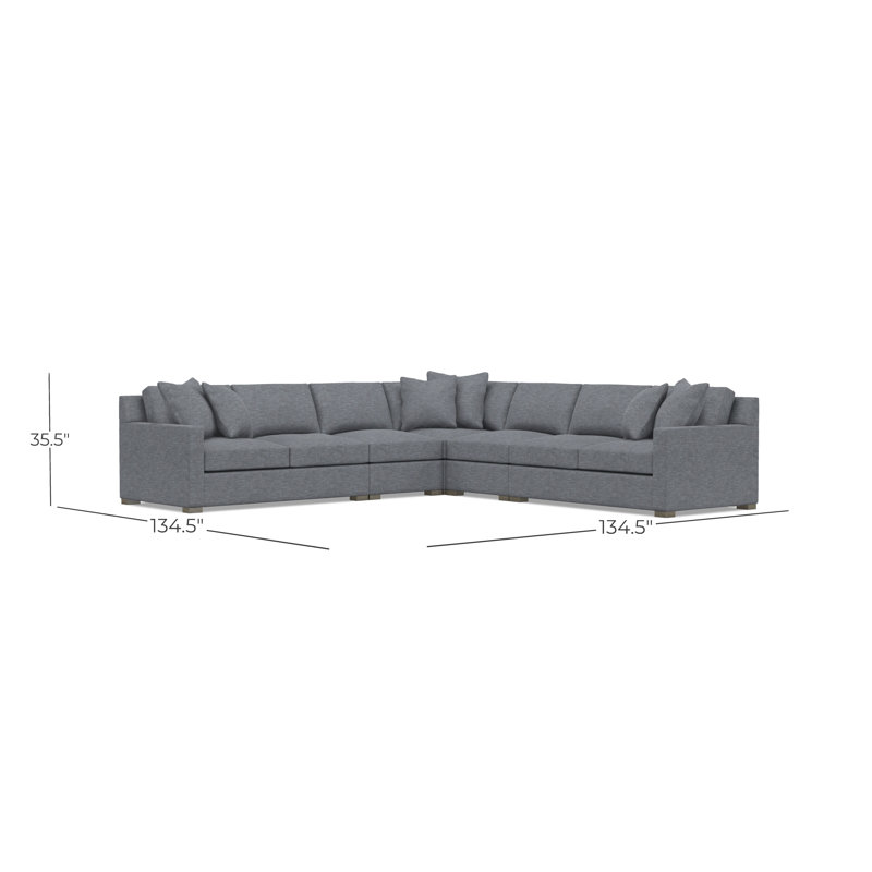 Kelsey Sectional, Dark Gray Polyester