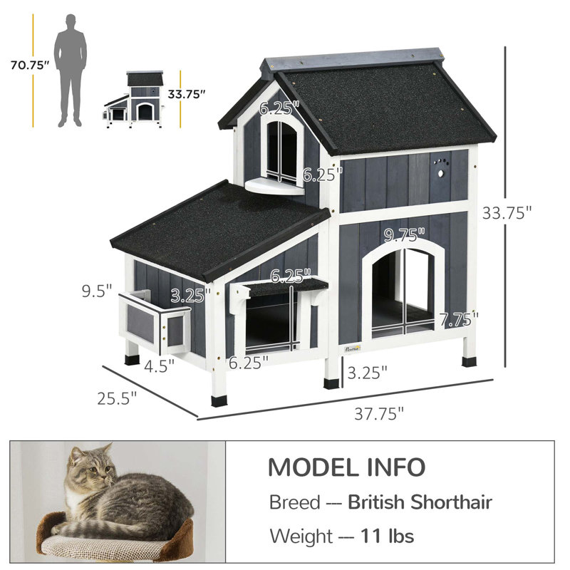 Versatile Outdoor Cat House with Multiple Features for Feline Comfort