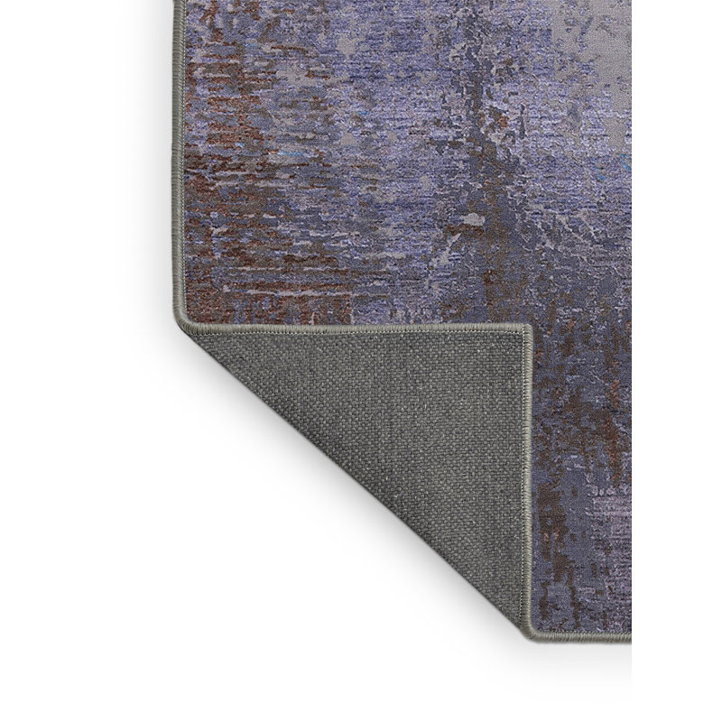 Tapis mauve / brun / bleu à motif abstrait Burgaw, Tapis de couloir 2 pi x 5 pi