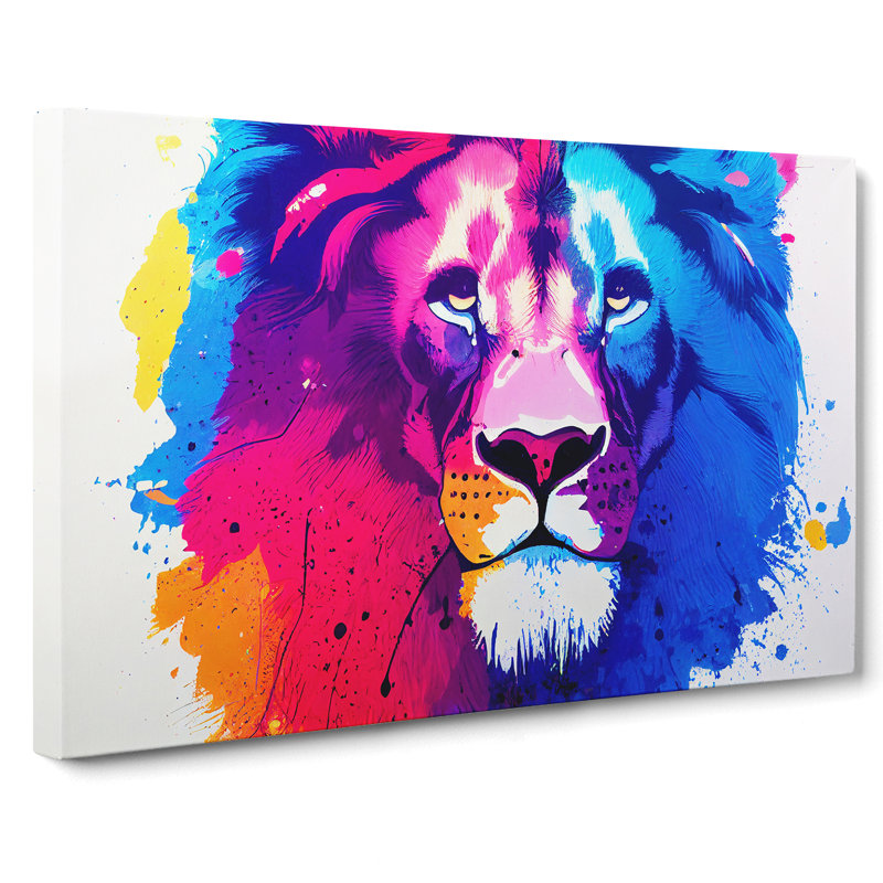 Colourful Lion Vol.4 Abstract - Wrapped Canvas, 35cm H x 50cm W x 3cm D