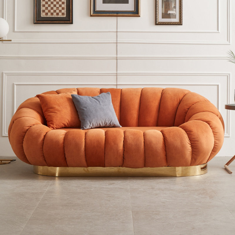 Lukenzo, Mélange de polyester orange, H 27,5 po x l 70,8 po x P 39,4 po, 2