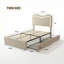 Structure de lit simple Boucle avec 2 tiroirs de rangement, lit plateforme tapissier avec tête de lit à DEL, support de lattes en bois massif, aucun sommier nécessaire pour les enfants, les adolescents-1227740224-1227740255
