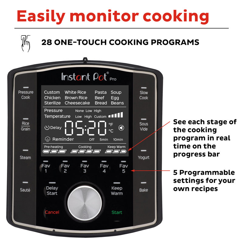Black 8-Quart Electric Multi-Cooker with LCD Display