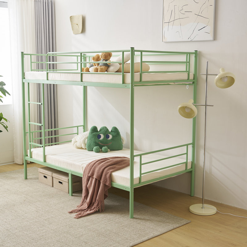 Alisiana Kids Twin Over Twin Bunk Bed, Green