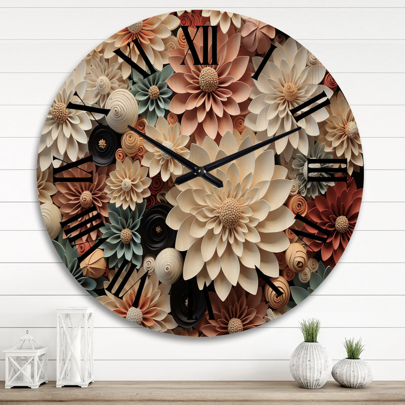 Horloge murale surdimensionnée en cactus blanc, Très grand
