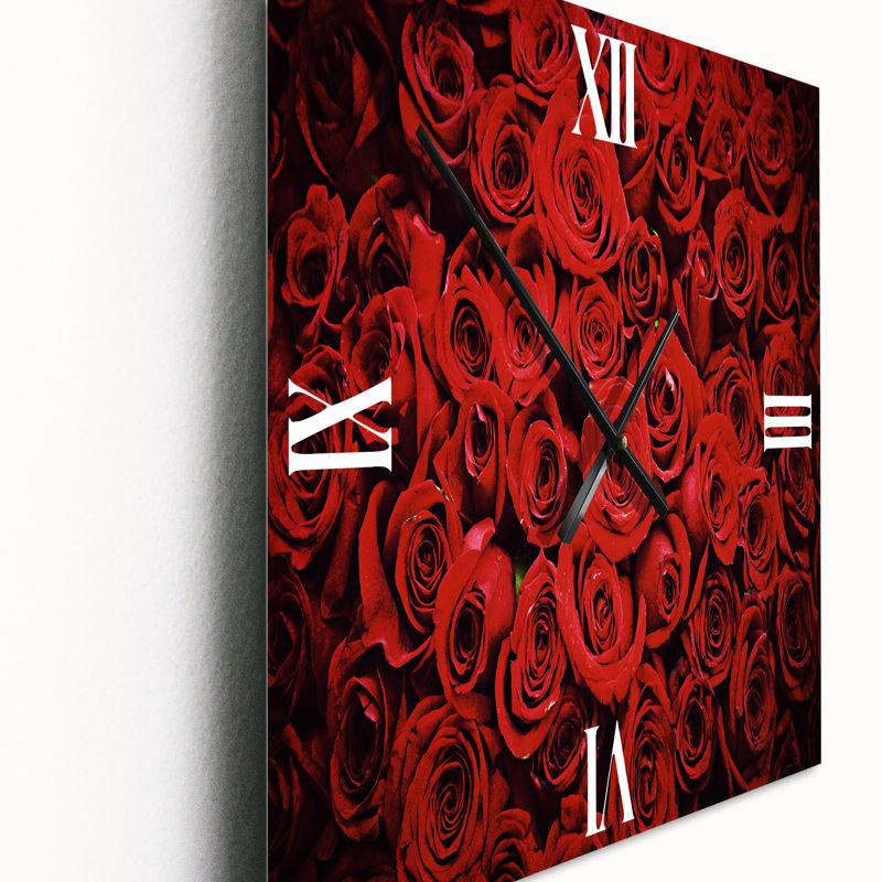 Rose d'hiver - horloge murale traditionnelle, Petit