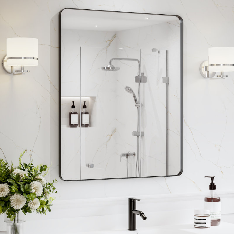 Miroir de salle de bain noir, 36 po x 30 po