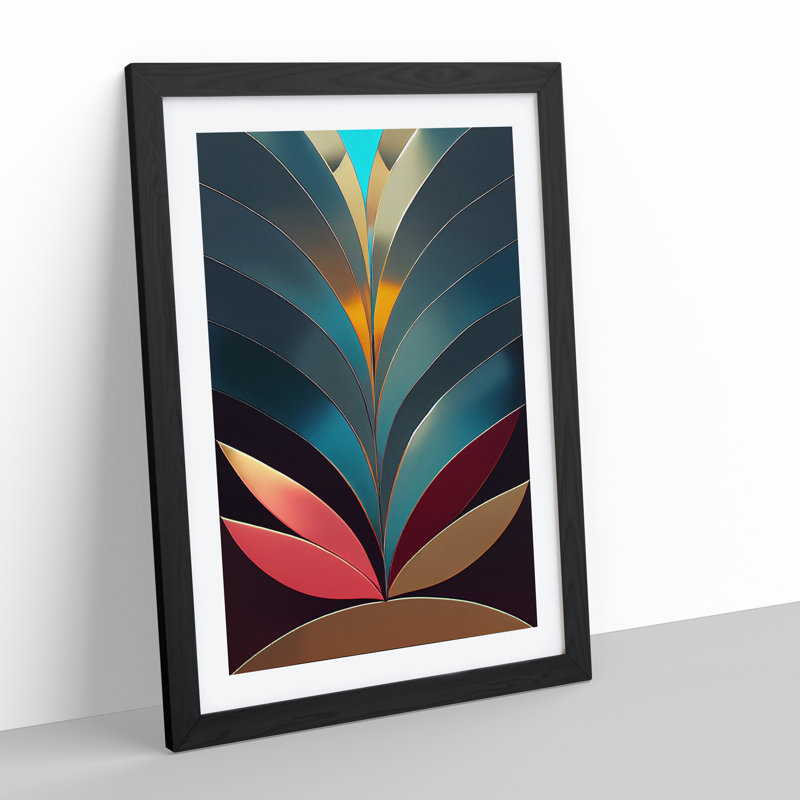 XV1022-4022X Special Abstract Feathers No.5 - Single Picture Frame Print, Black, 64cm H x 46cm W x 2cm D