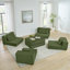 Canapé modulaire modulaire en nuage, canapé rembourré en forme de L moderne avec repose-pieds amovible, canapé-lit à siège profond avec coussins décoratifs pour salon, appartement, petit espace, vert-263745851