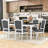 Rustic 7Pcs Extendable Dining Table Set with Removable Leaf and 6 Upholstered Chairs-2079921624-2079921621