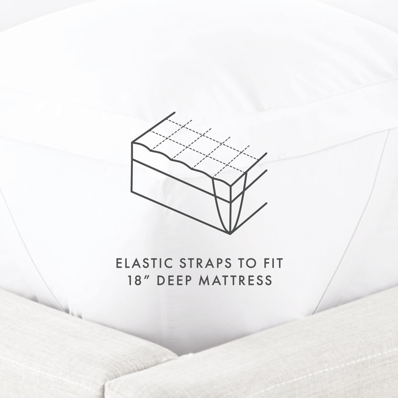 King White Down Alternative Pillow Top Mattress Pad