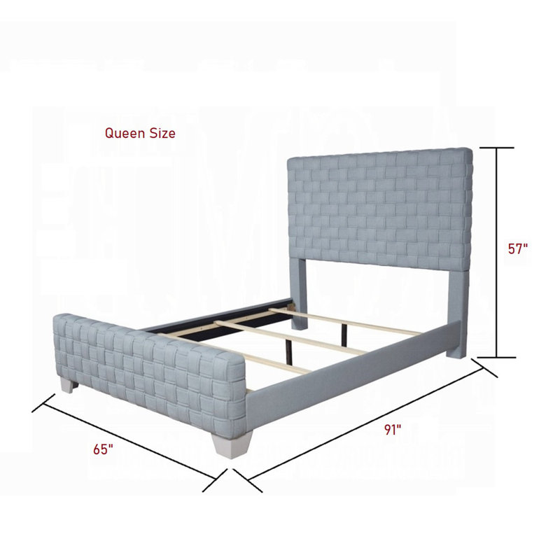 Grand lit contemporain tapissier en chenille bleu sarcelle clair audacieux design de chambre à coucher audacieux 1pc, Grand
