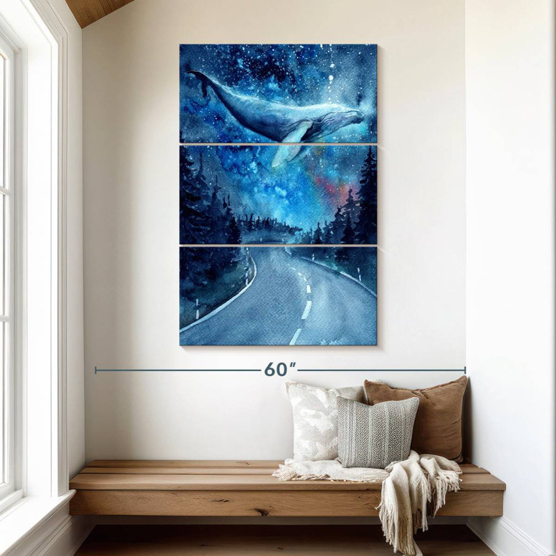 Kelan Night Flying Whale, 50" H x 32" W