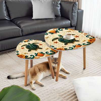 Ensemble de 2 tables basses gigognes Triangle