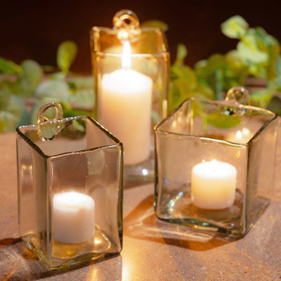 HAND BLOWN HANGING GLASS VASE (S20)