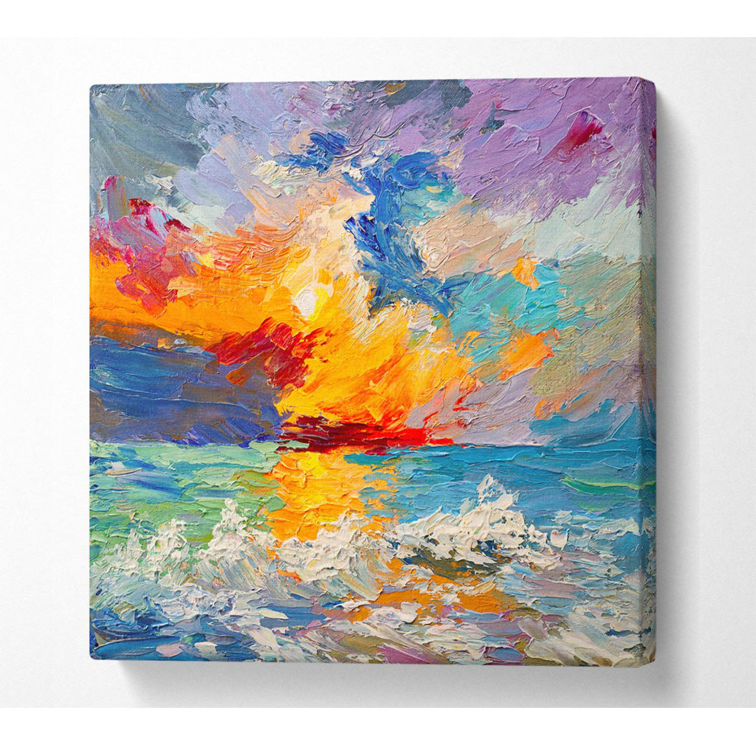 Brenesha Atemberaubende Sonnenuntergangsexplosion - Kunstdrucke auf Leinwand - Wrapped Canvas