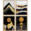 Chaîne de montagnes dorée et noire, impression sur papier 4 pièces-97782289-97782292
