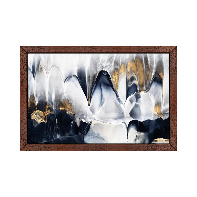 Abstract Flow II by Elisabeth Fredriksson - Print on Canvas, 66.04 cm H x 45.72 cm W, Brown Framed