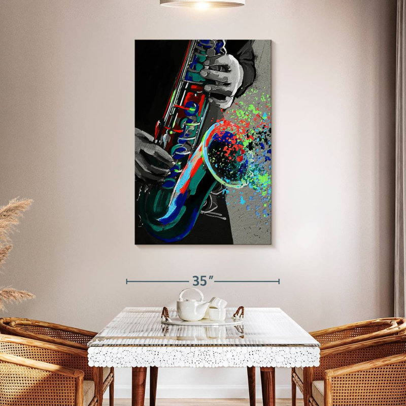 " Saxophone " by Harper D., 48" H x 32" W x 1.25" D