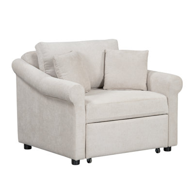 Fauteuil convertible en chenille Eloria