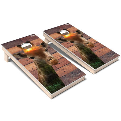 Wild Animal Giraffe All-Weather Composite Cornhole Board Set
