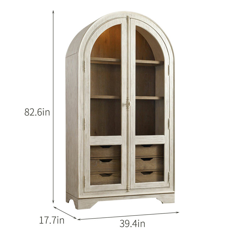 Bibliothèque rétro en bois massif blanc simple