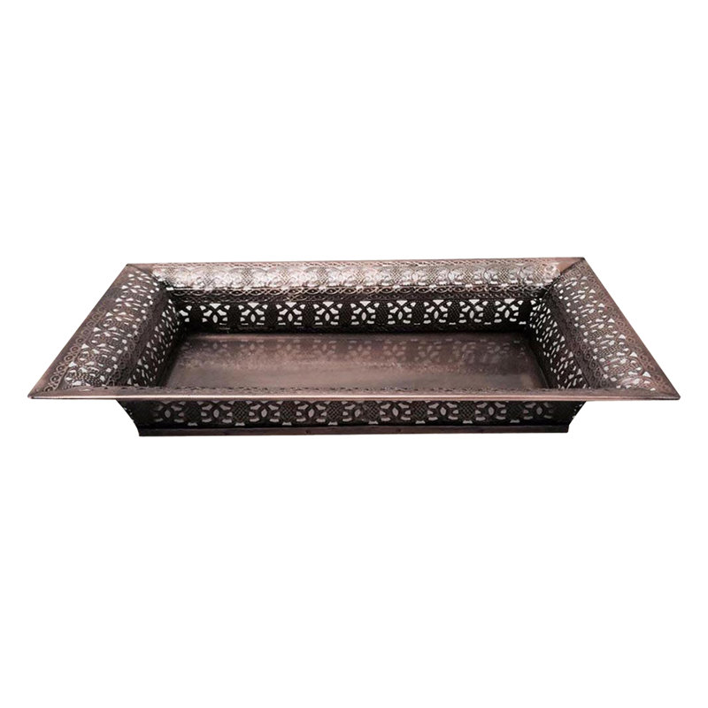 Perforated Trays Metal Tray, 2.5" H x 13.75" L x 7.5" W, Brown