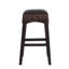 Tabouret de comptoir en jacinthe d'eau tissé sans dossier 26 po Maui Coastal, cadre en bois de manguier massif avec repose-pieds intégré pour îlot de cuisine, brun foncé-444782044-415784596