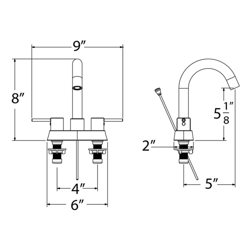Robinet de salle de bain à ensemble central avec bonde, Chrome