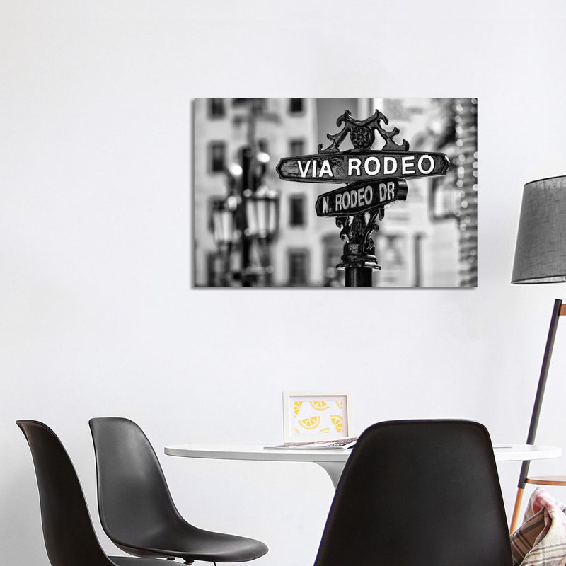 Black California Series - Rodeo Drive Beverly Hills 1 Piece Wrapped Canvas Wall Art, 101.6 cm H x 66.04 cm W x 3.175 cm D