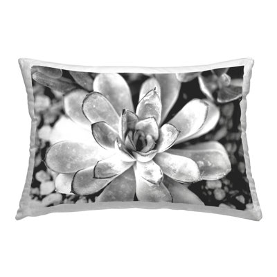 Coussin décoratif à motif de feuilles grasses monochromes par Susan Bryant