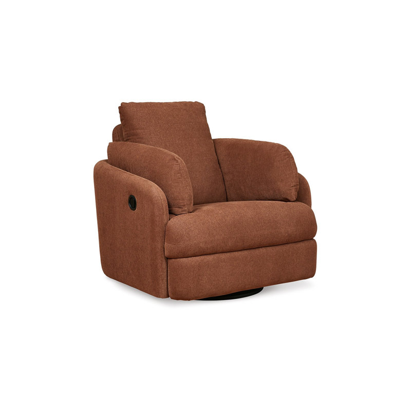 Fauteuil inclinable et oscillant manuel Meso, polyester Nuvella ivoire, Orange épices