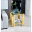 Table de bout carrée 20 pouces, table de bout moderne en acier inoxydable, table basse en verre trempé transparent double couche, table d'appoint avec rangement, pour le bureau à domicile-316826621