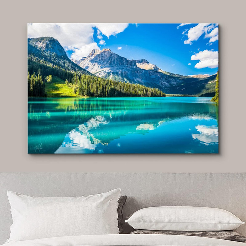 Sérénité, forêt de montagne, paysage naturel, photographie de paysage rustique, Toile tendue, H 24 po x l 36 po
