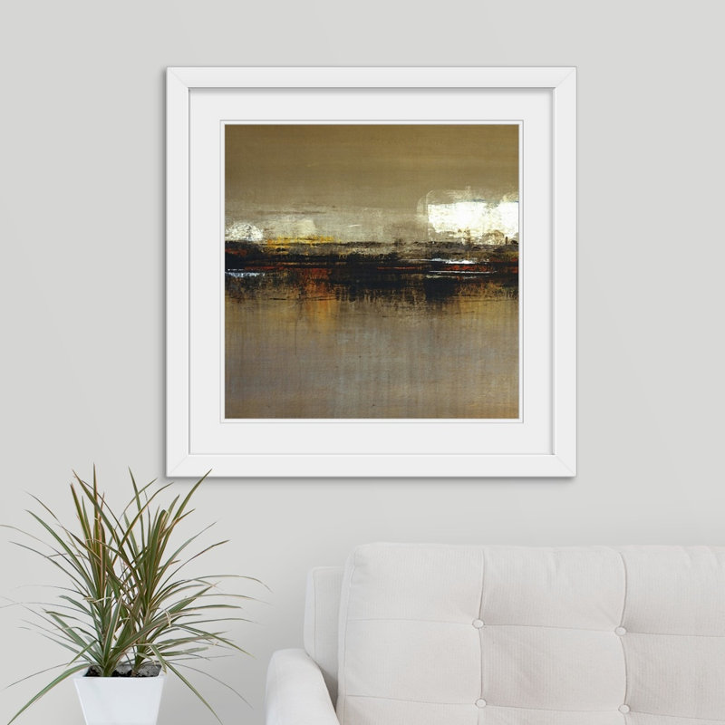 « rustique view i », reproduction, H 28 x l 28 po x P 1 po, Cadre blanc