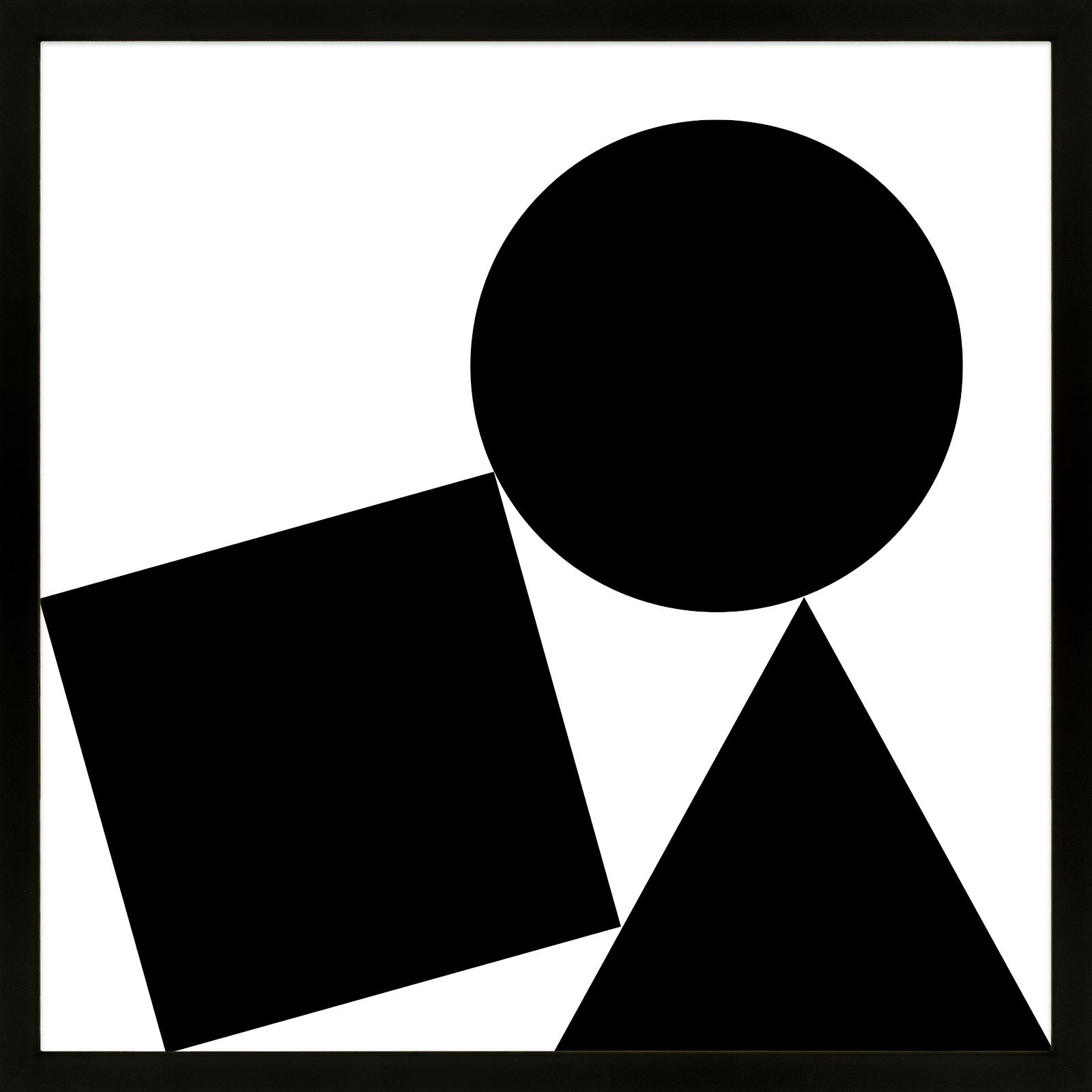 Shapes Stack, Black Framed, 20" H x 20" W