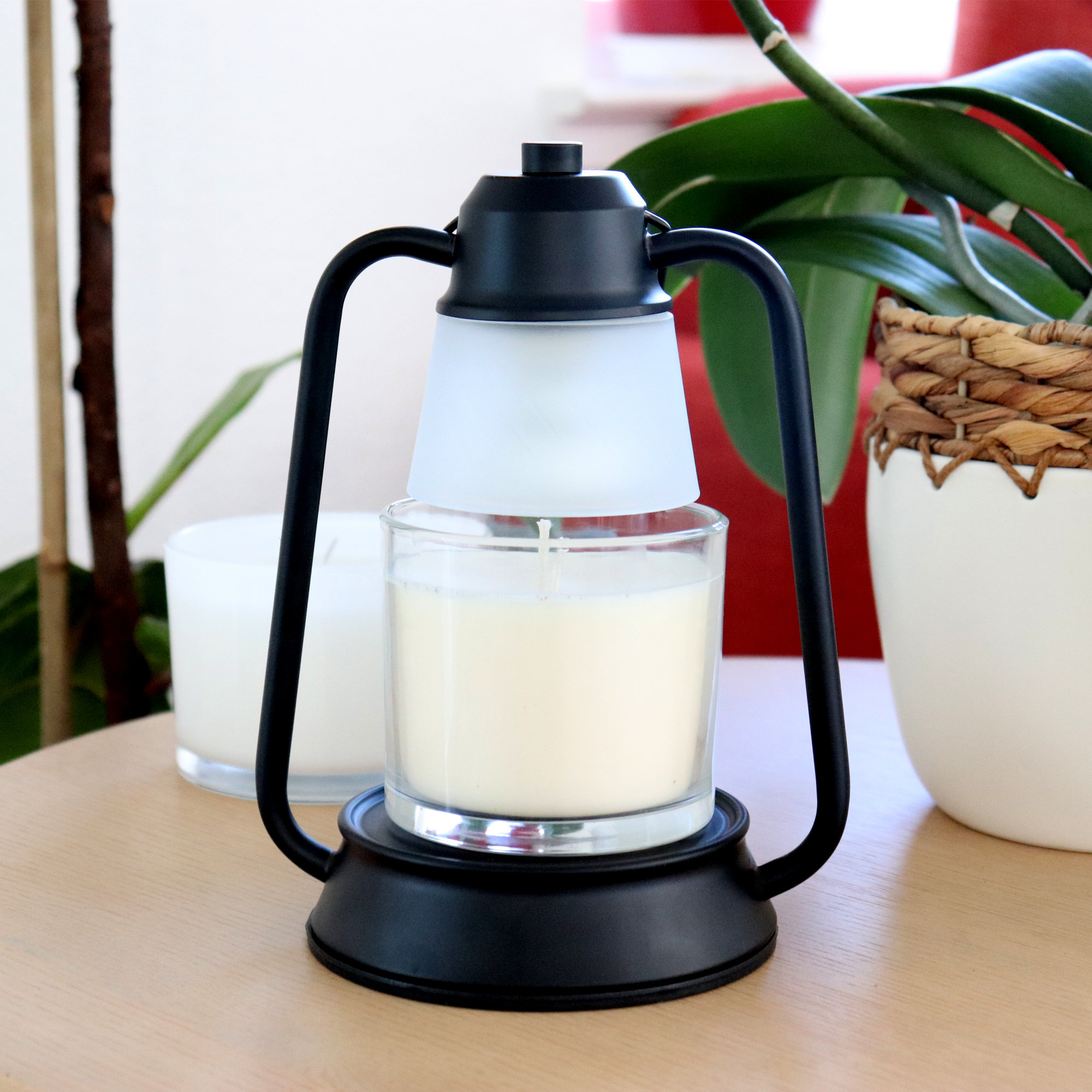 Black Hurricane Lantern Candle Warmer