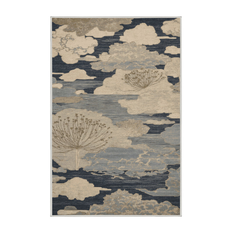 Tapis beige lavable à la machine, Rectangulaire 2 pi x 3 pi