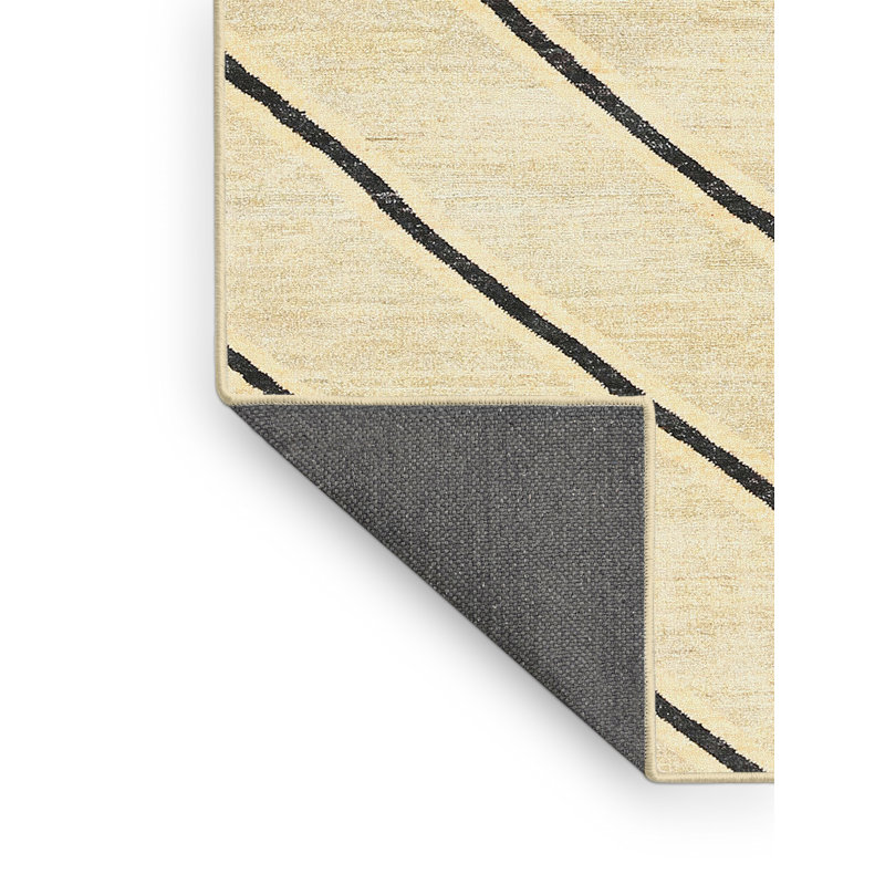 Tapis contemporain crème / gris, Rectangle 4 pi x 6 pi