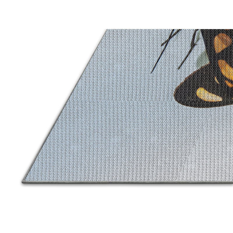 Tapis brun/bleu/noir tissé à la machine, Tapis de couloir 2 pi x 5 pi