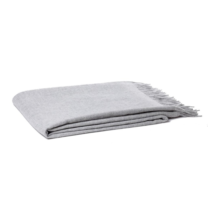 Madison Woven Baby Alpaca Throw Blanket, Heather Gray