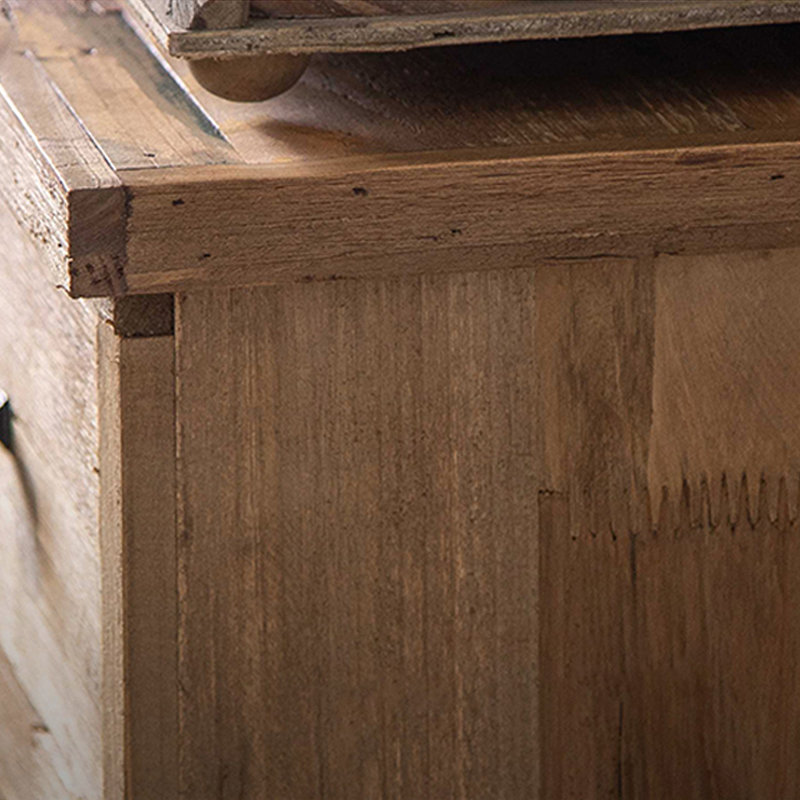Retro Walnut Solid Wood Accent Cabinet