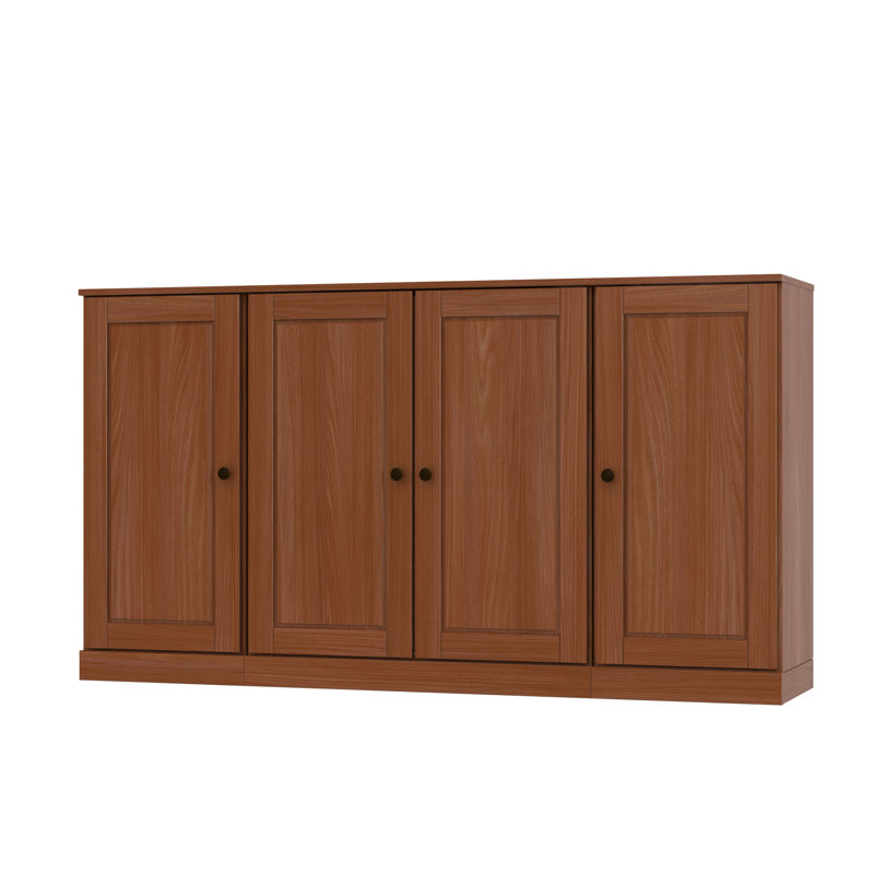 Kweku 100% Solid Wood 65" Sideboard with Raised Panel Doors & Adjustable Shelves, Mocha
