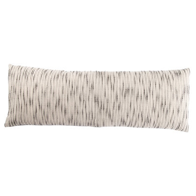 Saxon Embroidered Cotton Lumbar Throw Pillow