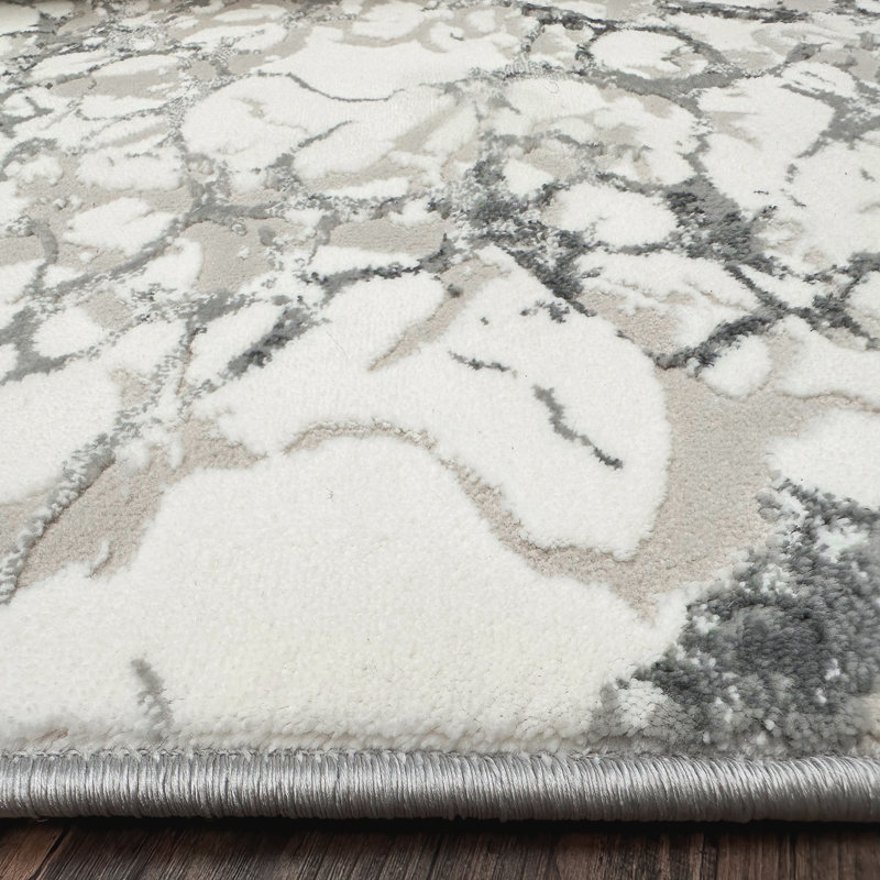 Chardarius 1240 Transitional Marbled Gray Area Rug, Runner 2'2" x 7'7"
